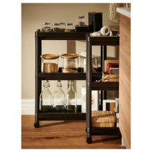 VESKEN Black Slim Storage Trolley 54x18x71cm