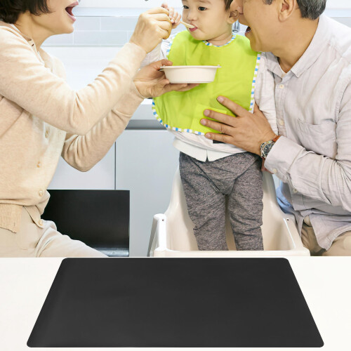 Black silicone placemat non-slip 12x18 inches