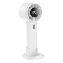 Hordozható, USB-s újratölthető ventilátor LED kijelzővel100