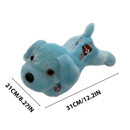 Stuffed Dog Plush Toy LED Light Up 30cm Blue 2