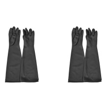 2X Guantes de Goma para Chorro de , Gabinete de Chorro de , Guantes de Chorro de , Piezas de Chorro de , 60 Cm, Negro