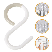 Crochets en S en plastique blanc pour placard (12 pièces)