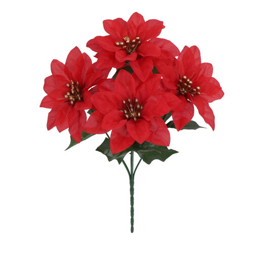 Karácsonyi műmikulásvirág csokor piros
