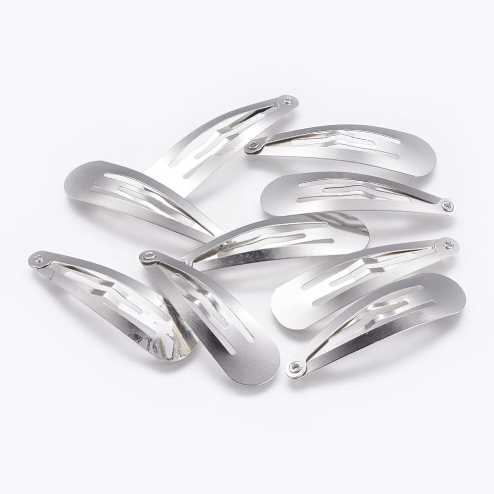Iron Snap Hair Clips Platinum 1.89x0.51 Inch 50 pcs