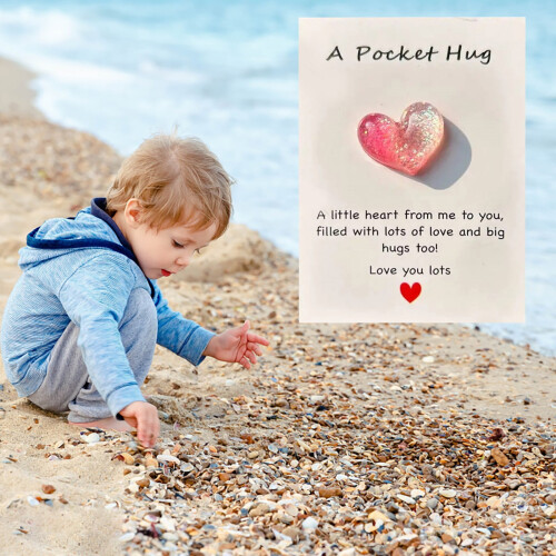 Καρδιά Pocket Hug με Ευχετήρια Κάρτα – Φορητή 1