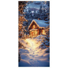 Capa de Natal para porta de entrada com elástico 35,4x78,7 polegadas
