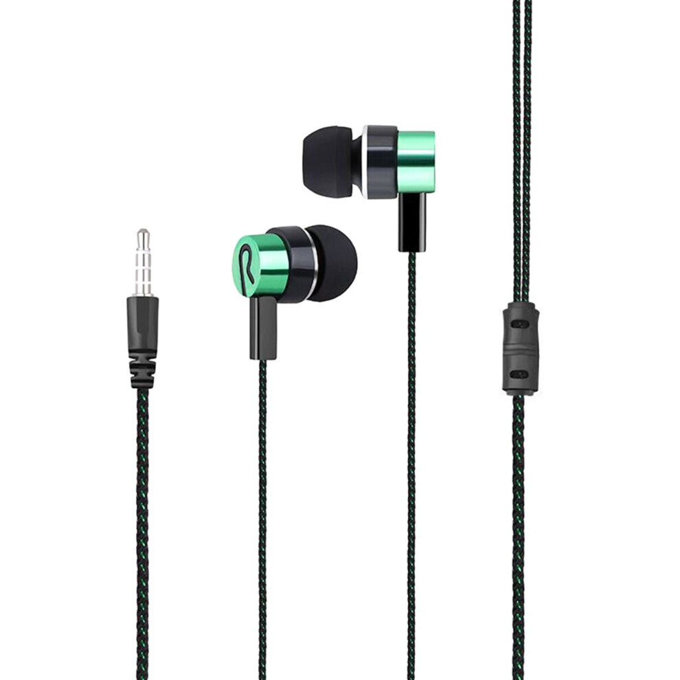 In-Ear Earphones With Microphone 3.5Mm Wired For Ios Green 9066521330317