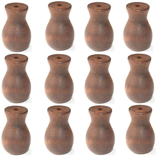 Boutons en bois en forme de vase (12 pièces)