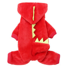 Dinosaurier-Haustierkostüm-Hoodie für kleine Hunde und Katzen, Blau/Rot