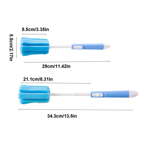 Glass Cleaning Brush with Long Handle for Bottles and Cups 1