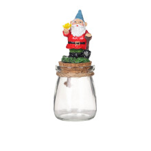 Peppermint Candy Christmas Dish Crystal Glass Jar with Fox