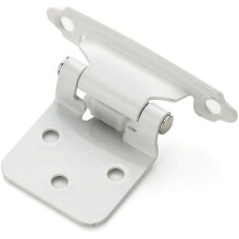 Dobradiças para armário com fechamento automático, semi-ocultas, brancas, pacote com 30 unidades