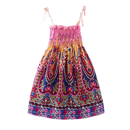 Mädchen geblümtes, ärmelloses Boho-Kleid (1-teilig)