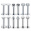 Stainless Steel Stud Earrings 12 pcs 16G 5