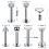 Stainless Steel Stud Earrings 12 pcs 16G 6