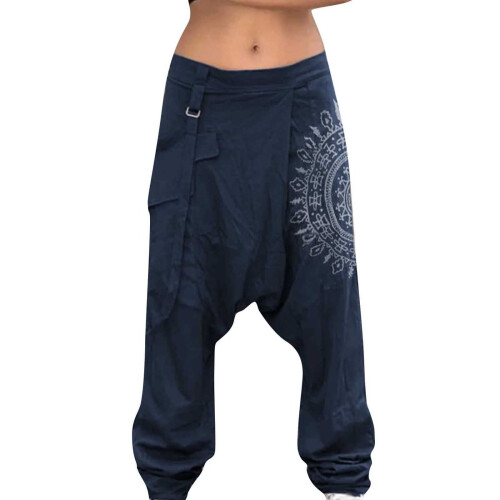 Calça Harem Masculina Estampada com Cintura Elástica e Pernas Largas