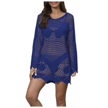 Women's Crochet Swim Cover-Up with Long Sleeves