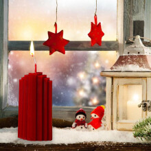 Christmas Vintage Red Scented Soy Wax Candles Column Cones