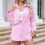 Camicia elegante da donna a maniche lunghe con bottoni, rosa, taglia M 4
