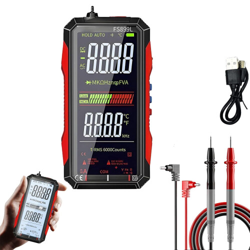 Ψηφιακό πολύμετρο FS899L επαναφορτιζόμενο USB 6000 θέσεων