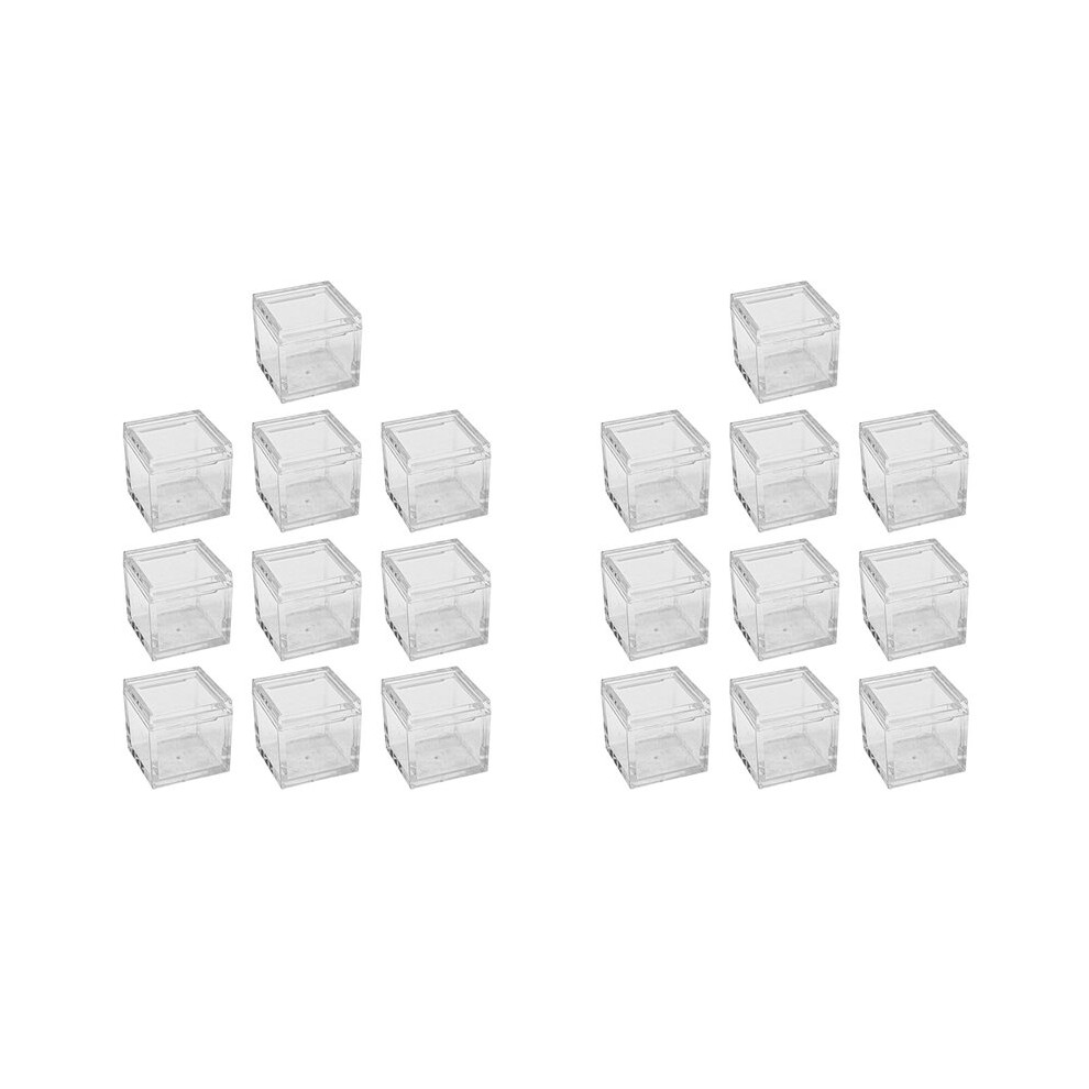 20Pcs Acrylic Box Trays For 0.39Inch 10Mm Elements Cubes Clear Case Periodic Table Bracket For Elements Collections 6031643754399