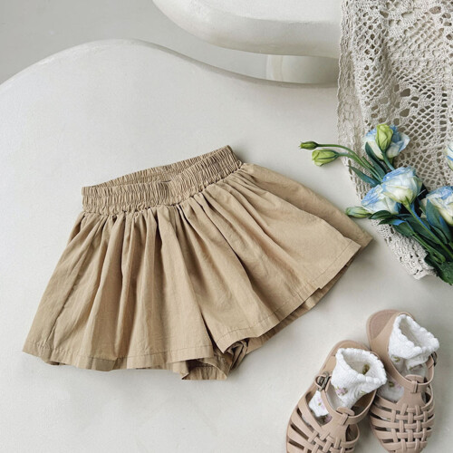 Mädchen Culottes Shorts Beige Unifarbe 6-7 Jahre 1