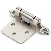 Dobradiças para armário com fechamento automático, semi-ocultas, pacote com 60 unidades, acabamento acetinado.