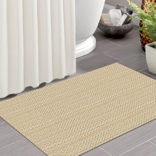 Washable woven area rug non-slip rubber back 2x3 ft 2