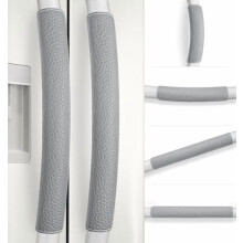 Set di 6 coprimaniglie per porta del frigorifero, colore grigio.