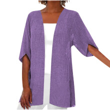 Women's Cotton-Linen Cardigan Half Sleeve Flowy Fall Top
