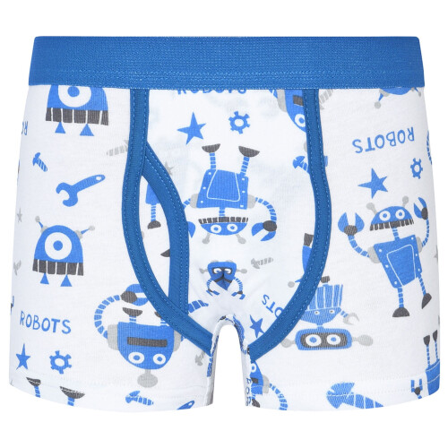 Boy's Cartoon Robot Print Boxer Briefs 3-Pack
