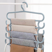 Plastic Trouser Hanger – Multi-Layer Pants Rack for Closet, Space-Saving Organizer for Pants, Belts & Ties
