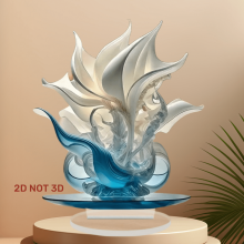 Acrylic Lily Vase 2D Flat Print Colorful Floral Design