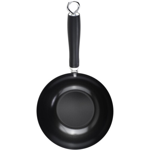 8-inch carbon steel wok flat base with ergonomic handle