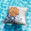 Conjunto de capas de almofada para exterior com estampa geométrica laranja e azul, 50x50cm (20x20 polegadas). 2