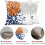 Conjunto de capas de almofada para exterior com estampa geométrica laranja e azul, 50x50cm (20x20 polegadas). 6