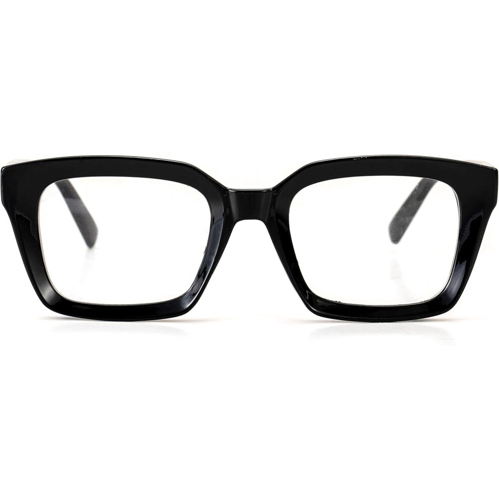Square Frame Glasses Non-Prescription Clear Lens 1 Pair