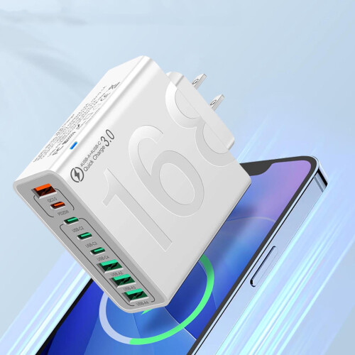 Σταθμός γρήγορης φόρτισης USB 150W με 4 USB-C και 4 USB-A 1