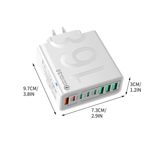 Σταθμός γρήγορης φόρτισης USB 150W με 4 USB-C και 4 USB-A 2