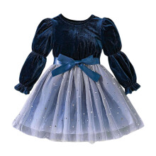 Toddler Girls Long Sleeve Star Sequin Tulle Princess Dress