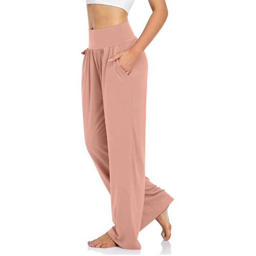Damen-Freizeithose mit hohem Bund und weitem Bein 2
