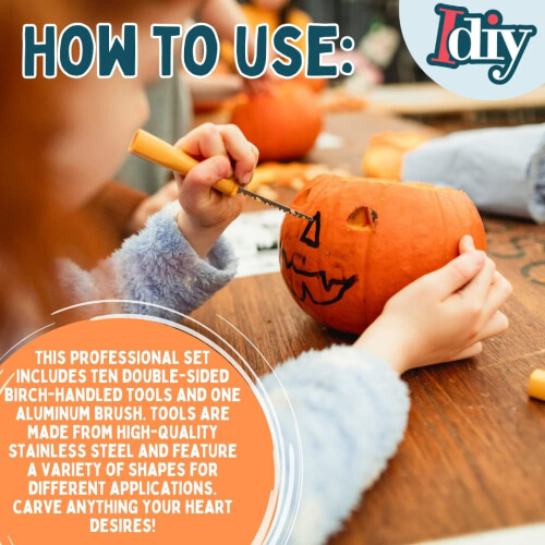Pumpkin Carving Kit 21-Piece with 11 Double-Sided Tools 2