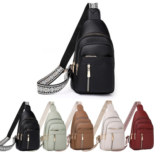 Women's Casual Solid Crossbody Bag with Adjustable Strap