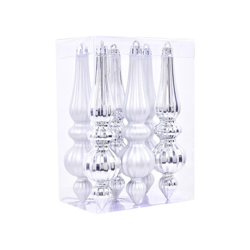 Christmas Ball Ornaments Shatterproof 6 Pcs Silver 1