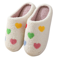 Cartoon Plush Slippers Unisex Warm Slip-On House Shoes Pink