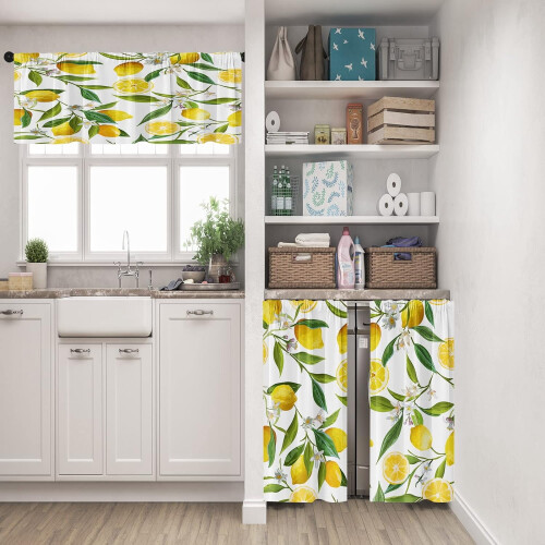 Lemon Fruit Kitchen Curtains and Valance Set 36 inch 1