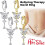 Butterfly belly button ring zircon no-piercing 1 piece 2