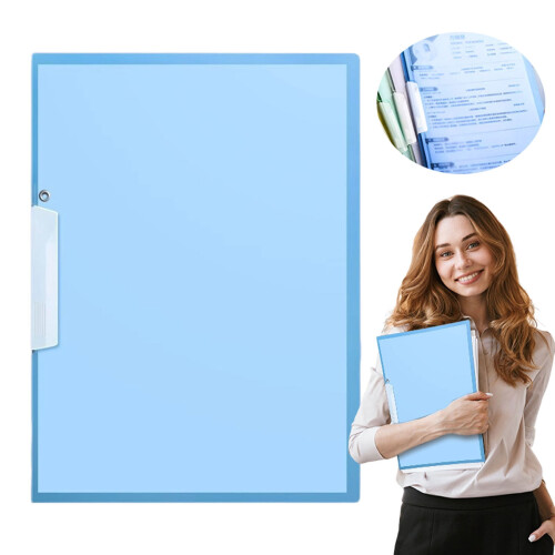 3-Prong Report Folder Plastic Letter Size with Pocket and 2