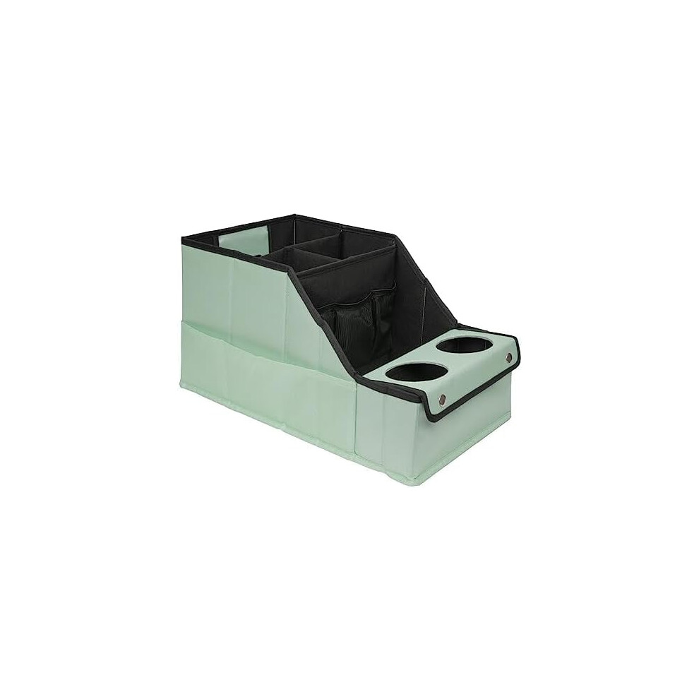 Car Seat Organizer With 11 Compartments And 2 Cup Green 9097180095088