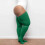 Women's Over-Knee Compression Socks Cotton Thick Warm Green 5